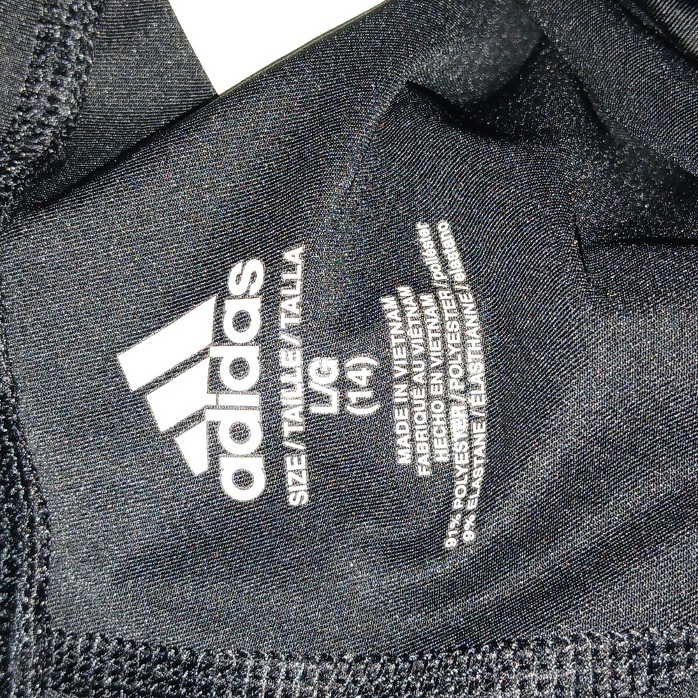 Adidas Aeroready Girls Pants Black Silver leggings Size Large 14 Euc - Picture 5 of 7